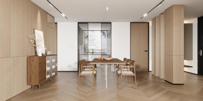 北欧原木风家居餐厅3D模型下载